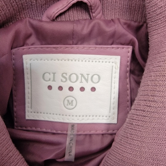 Ci Sono M Faux Leather Moto Jacket Zippers Pockets - Picture 6 of 8